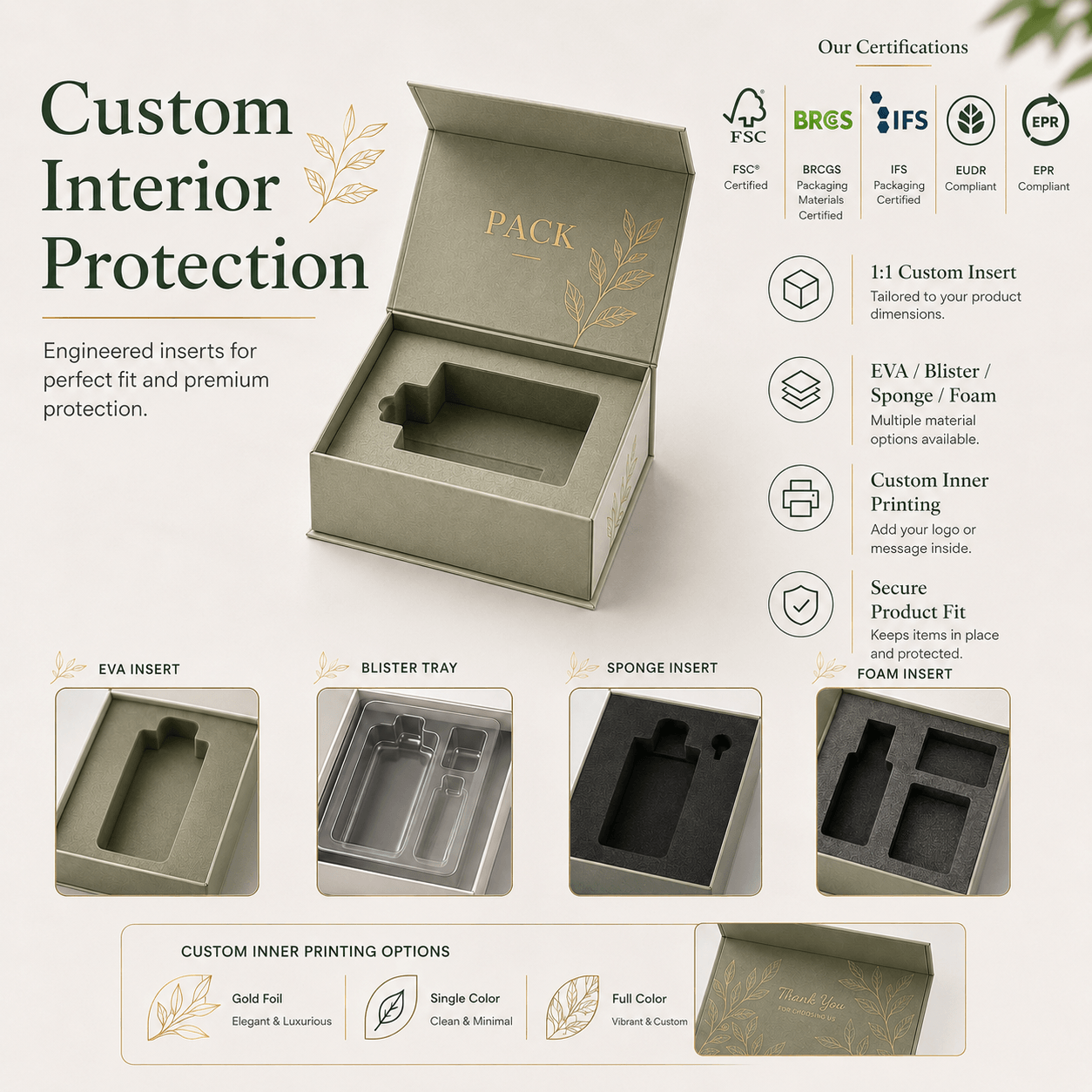 Custom folding carton packaging