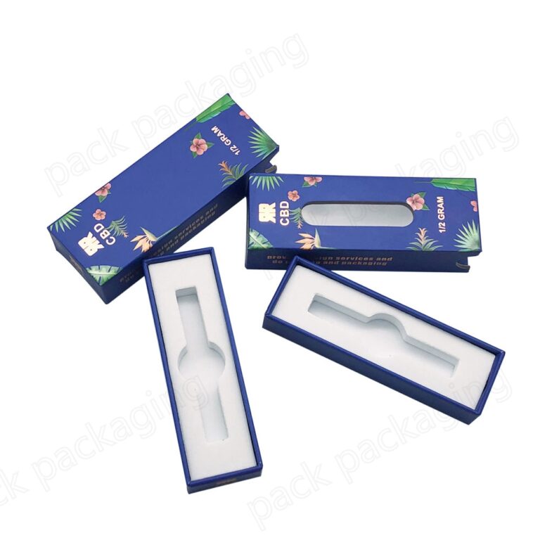 Caixa rígida resistente a crianças personalizada com janela de PVC & Folha de ouro para embalagens Vape
