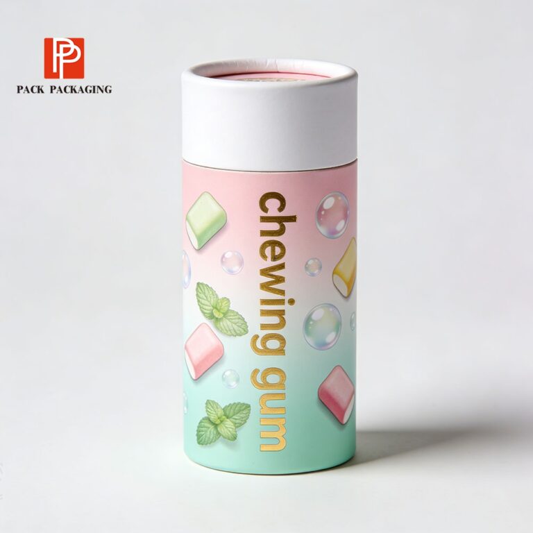 Empaquetado personalizado de tubos de papel de calidad alimentaria para galletas de refrigerio