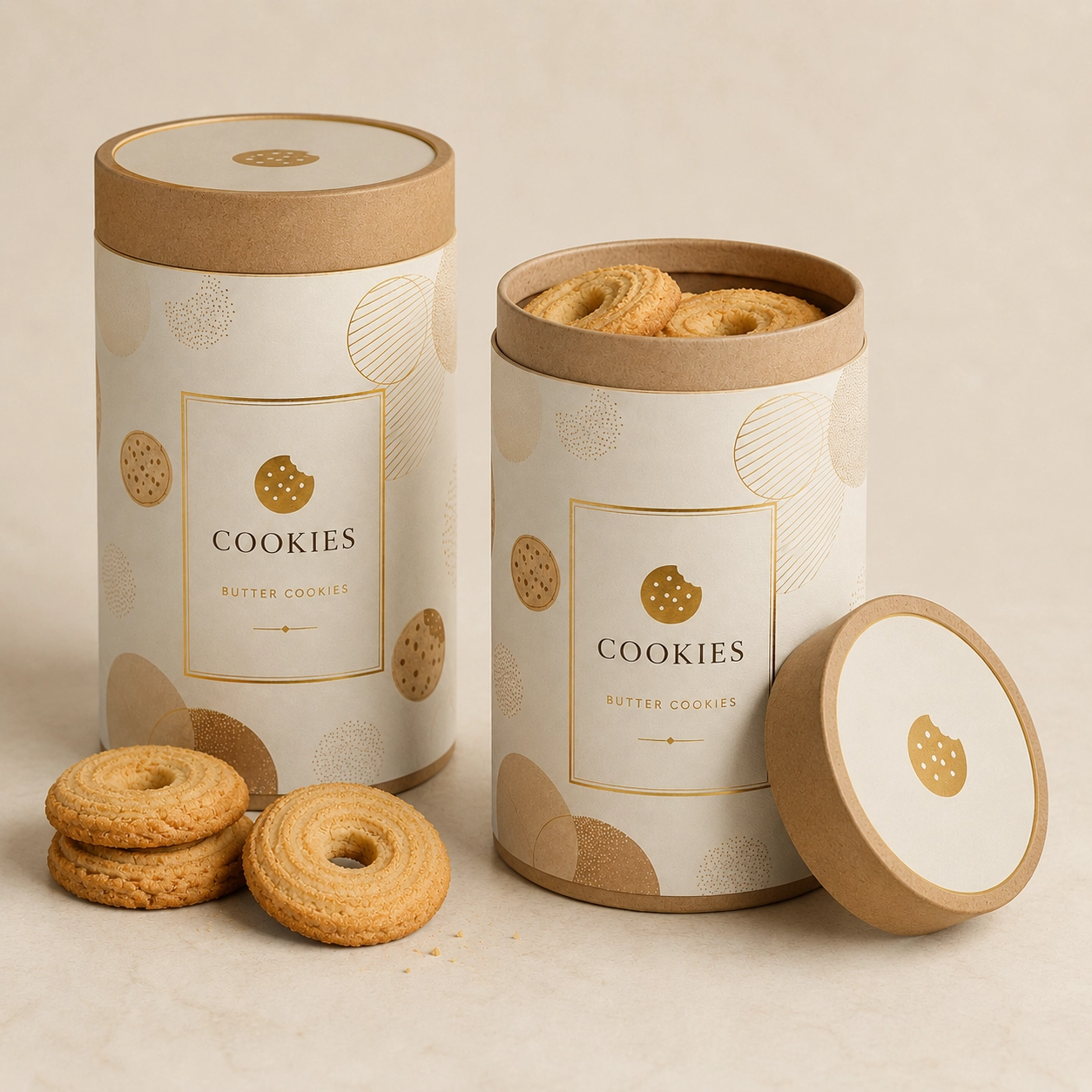 embalaje de tubos de papel para galletas