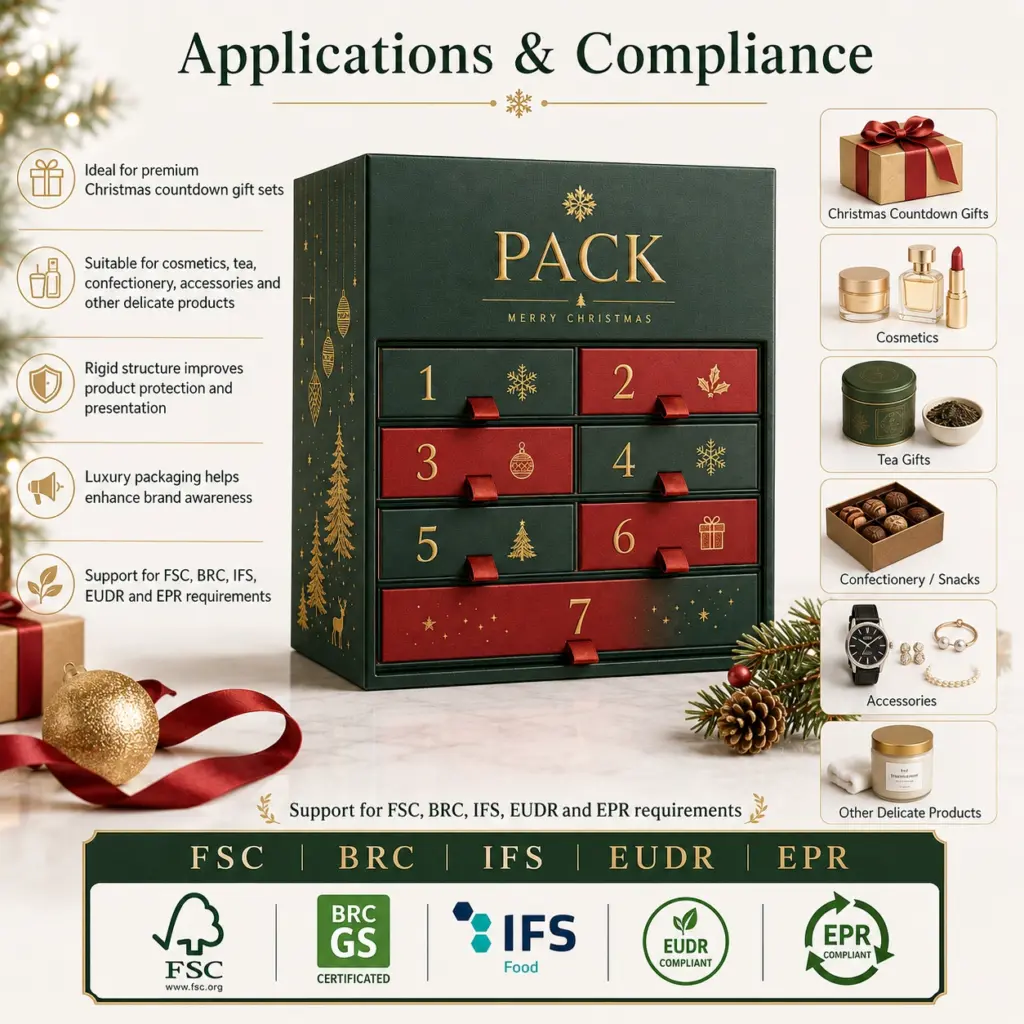 Custom multi drawer gift boxes for Christmas Advent calendars