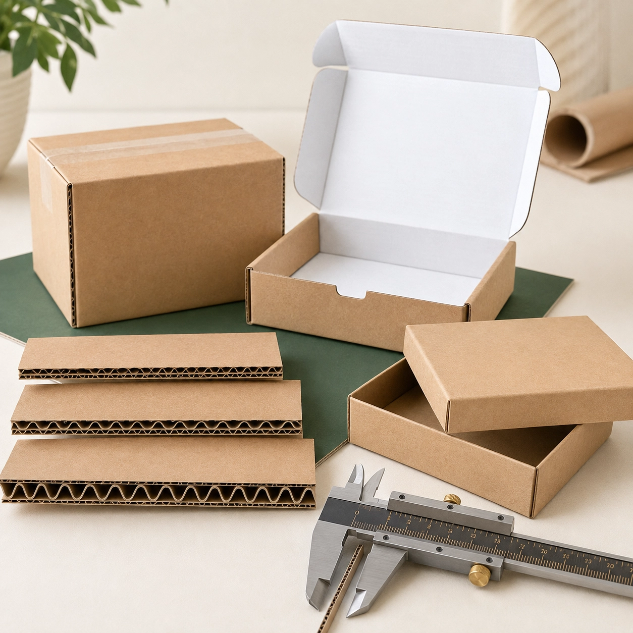 Corrugated flute thickness and box structure comparison