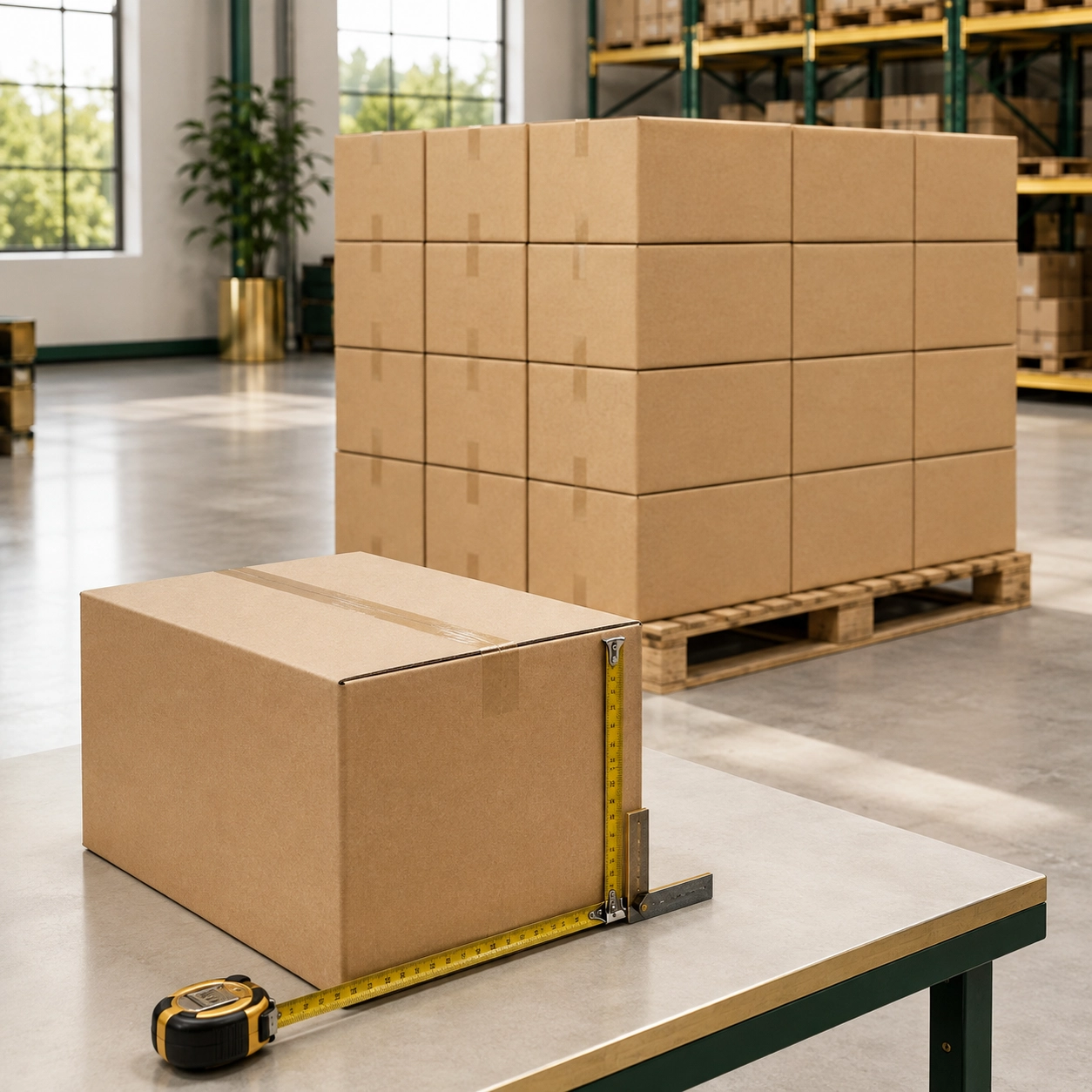 Corrugated box dimensional tolerance quality inspection