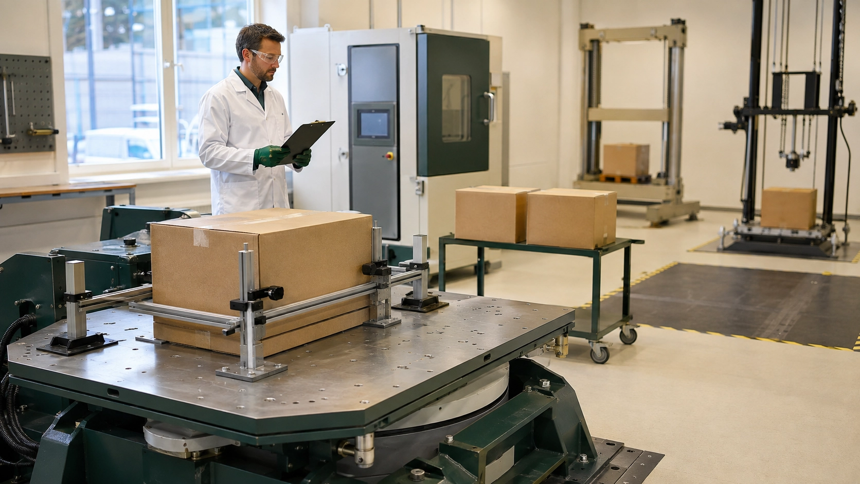 ISTA transit simulation with vibration and conditioning tests