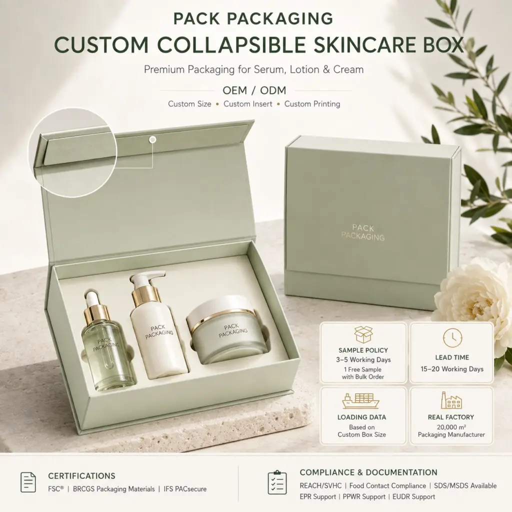 individuelle Hautpflege-Geschenkset-Boxen mit Goldfolienlogo
