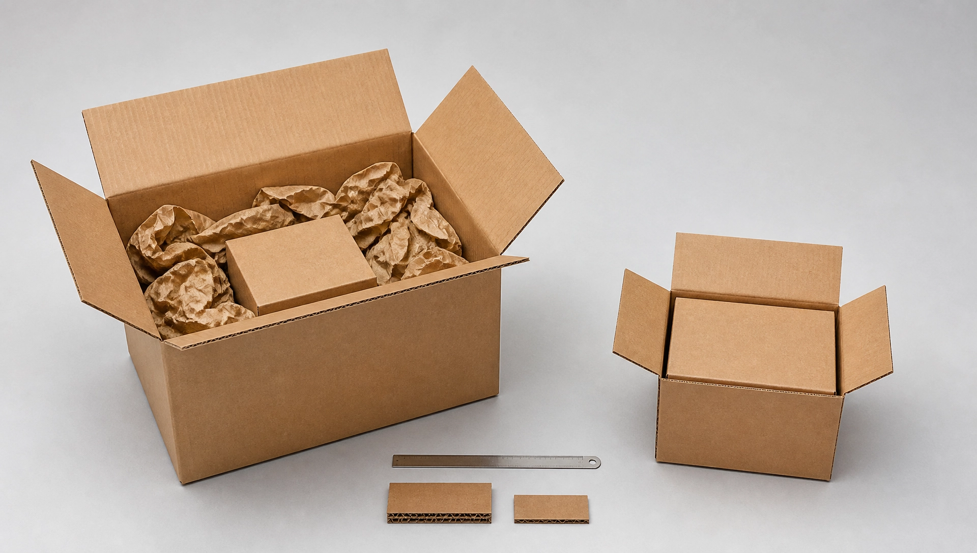 oversized versus right-sized box showing corrugated packaging cost waste
