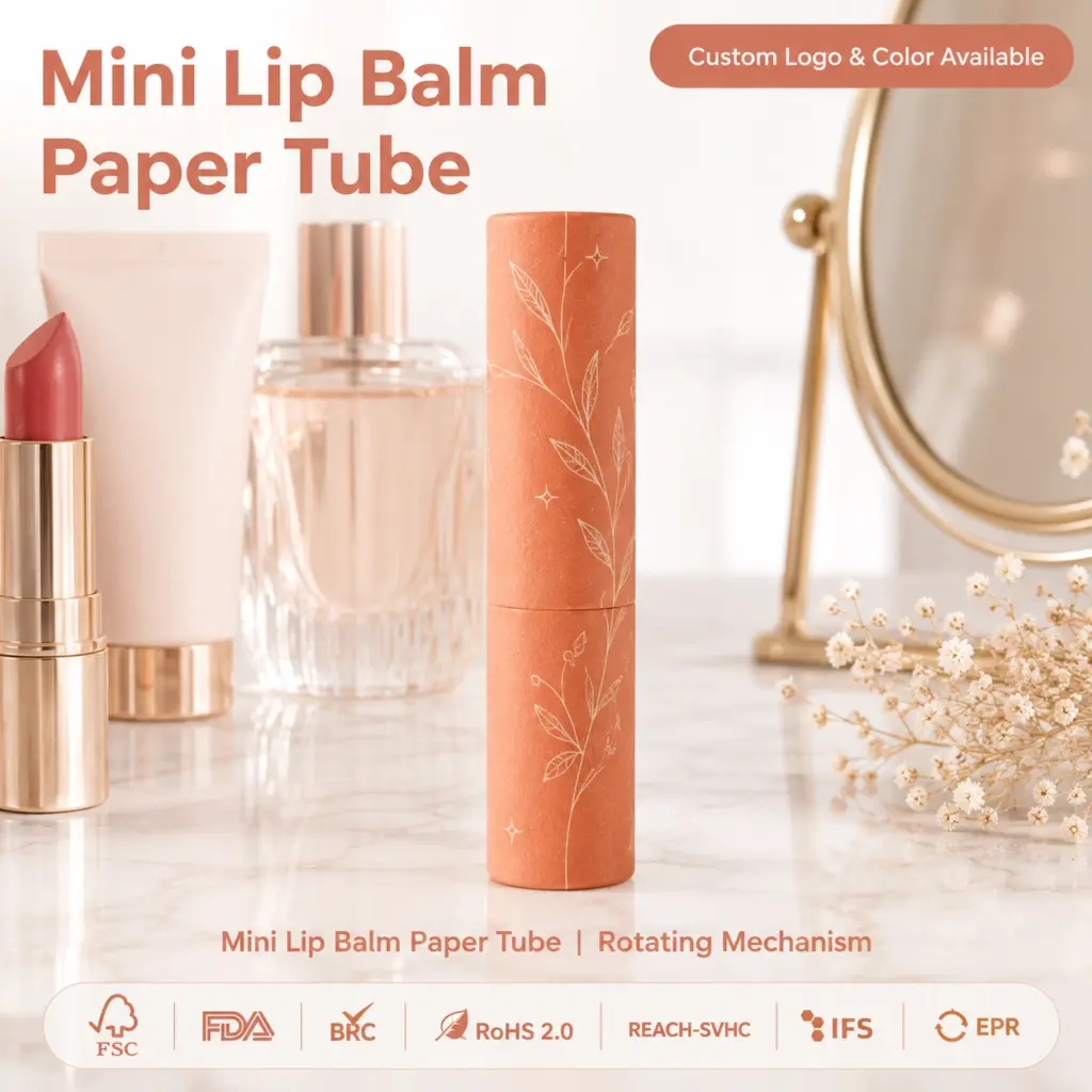 custom lip balm paper tube packaging