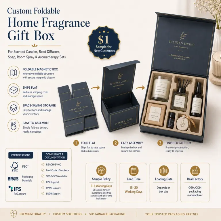Kundenspezifische faltbare Raumduft-Geschenkboxen für Kerzen & Schilfrohr-Diffusoren
