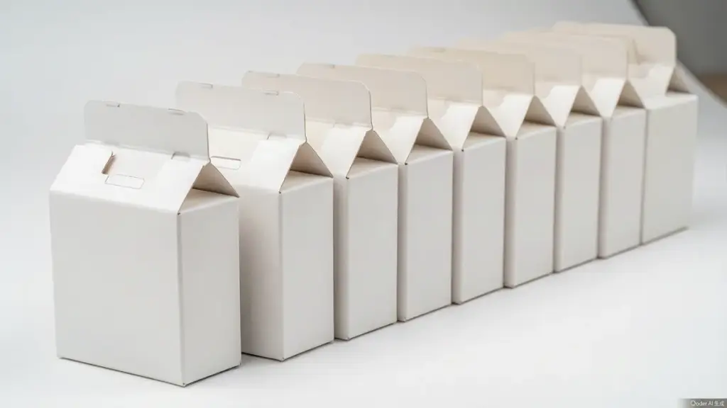 folding carton white sample and production samples compared